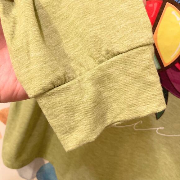 Sunflower Rainbow Peace Green Long-Sleeve T-Shirt Size XL EUC - Picture 9 of 10